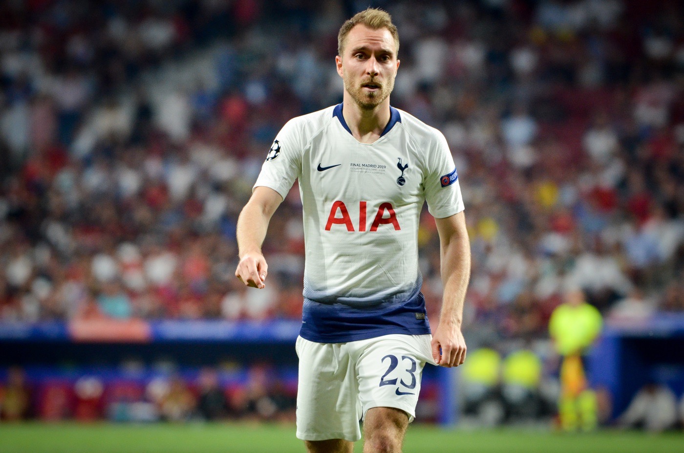 Christian Eriksen im Trikot von Tottenham im CL-Finale gegen den FC Liverpool (Foto Shutterstock)