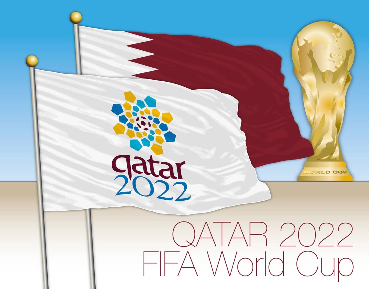 FIFA WM 2022 in Katar - die Fahne von Katar