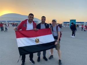 Nils Römeling vor dem Al-Janob-Stadion in Katar 2021