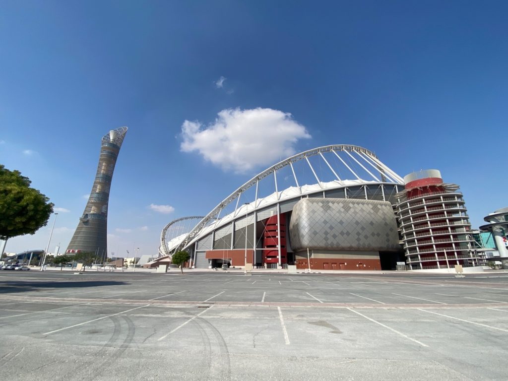 Das Khalifa International WM Stadion 2022 in Doha (eigene Fotoquelle)