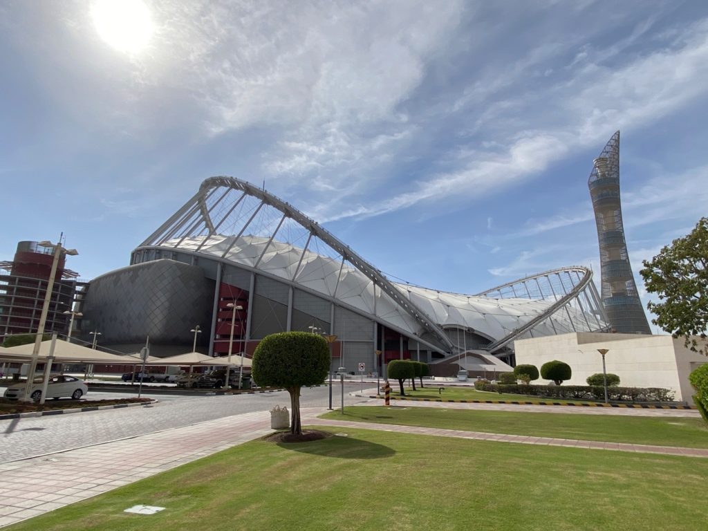 Das Khalifa International WM Stadion 2022 in Doha (eigene Fotoquelle)