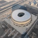 Das neue Lusail Stadion nördlich von Doha/Katar aus der Luft.(Foto: eigene Quelle)