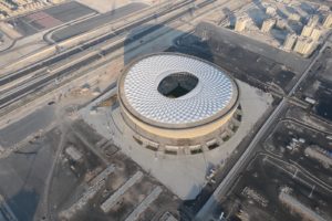 Das neue Lusail Stadion nördlich von Doha/Katar aus der Luft - hier findet das WM-Finale 2022 statt.(Foto: eigene Quelle)
