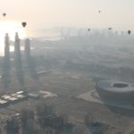 Das neue Lusail Stadion nördlich von Doha/Katar aus der Luft.(Foto: eigene Quelle)