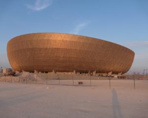 Im goldenen Lusail Stadion in Doha wird das WM-Finale gespielt (eigene Fotoquelle)