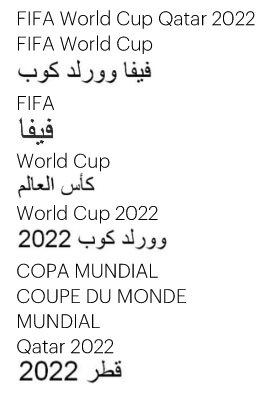 Angemeldete Wortmarken der FIFA zur WM 2022