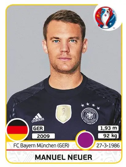 Manuel Neuer als Nummer1 im deutschen Tor und deutscher DFB-Kapitän wird sicherlich im neuen Panini Heft 2020 dabei sein.