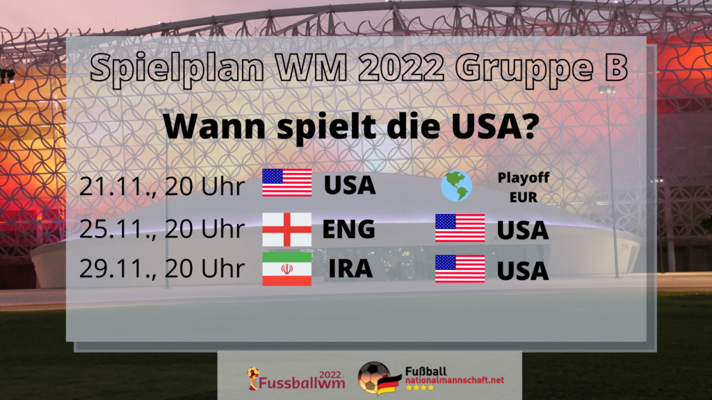 Wann spielt die USA bei der WM 2022?