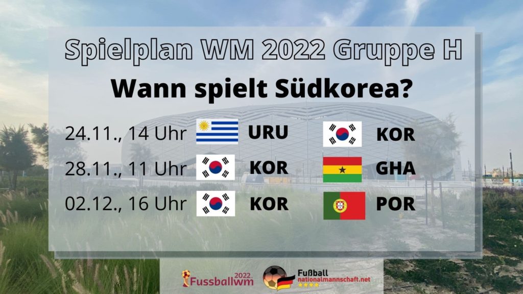 Wann spielt Südkorea bei der WM 2022?