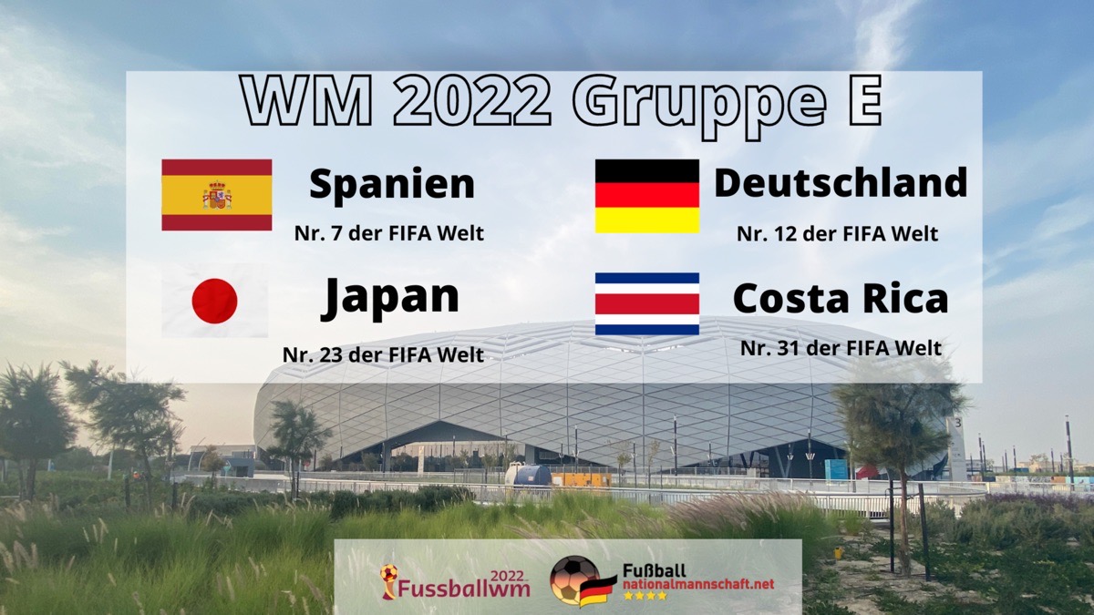 WM 2022 Gruppe E Spielplan and Tabelle mit Deutschland und Spanien