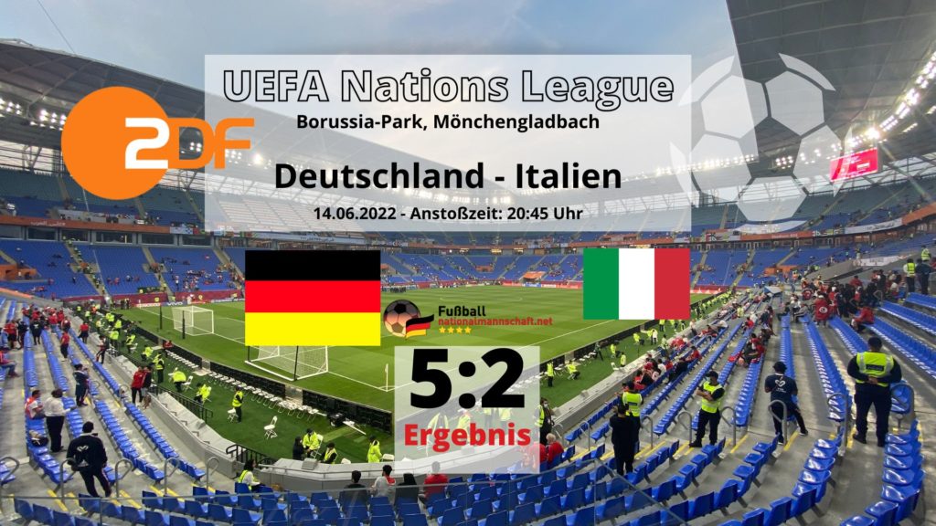 Deutschland gewinnt mit 5:2 gegen Italien am 14.6.2022