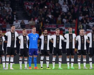 Deutschland im neuen DFB Trikot 2022 gegen Ungarn am 23.9. in swe Uefa nations League (Photo by Ronny HARTMANN / AFP)
