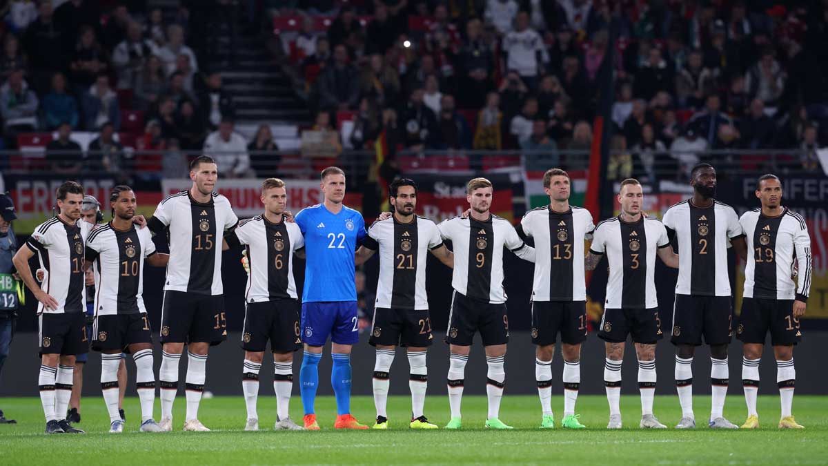 Deutschland im neuen DFB Trikot 2022 gegen Ungarn am 23.9. in swe Uefa nations League (Photo by Ronny HARTMANN / AFP)