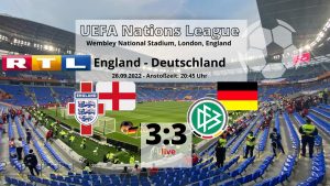 England spielt 3:3 gegen Deutschland am 26.9.2022 in der UEFA Nations League