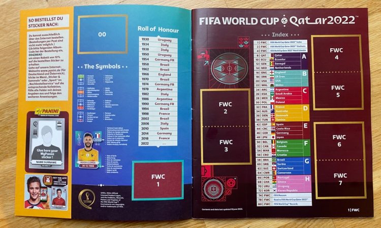 Wie ist das WM 2022 Panini Heft aufgebaut?