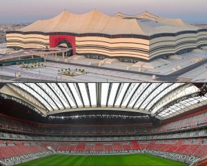 Al Bayt Stadium - Hier findet das WM-Eröffnungsspiel Katar gegen Ecuador am Sonntag, 20.11.2022 statt ! (Fotos AFP)