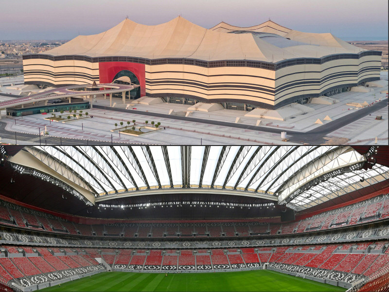 Al Bayt Stadium - Hier findet das WM-Eröffnungsspiel Katar gegen Ecuador am Sonntag, 20.11.2022 statt ! (Fotos AFP)