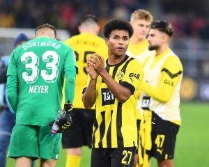 Karim Adeyemi von Borussia Dortmund am 8.10.2022 gegen den FC Bayern München (Foto Depositphotos)
