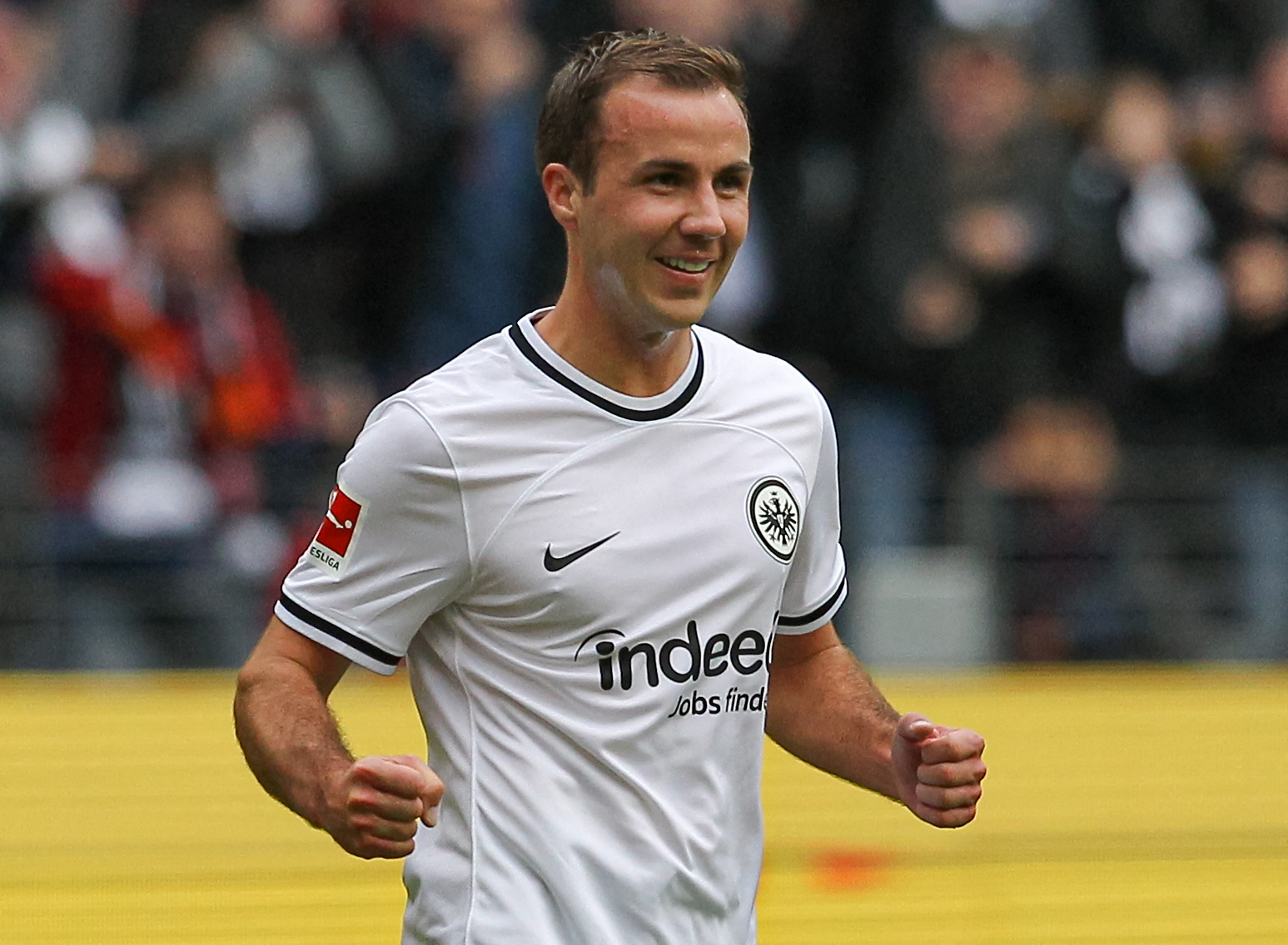 Frankfurts Mittelfeldspieler Mario Götze feiert sein 1:0 während des Fußball-Bundesligaspiels zwischen Eintracht Frankfurt und Union Berlin am 1. Oktober 2022 in Frankfurt am Main. (Foto: Daniel ROLAND / AFP)