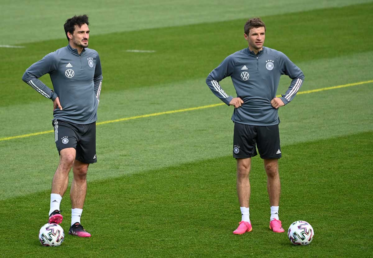 Thomas Müller und Mats Hummels - beide wieder vereint bei der Fußball WM 2022 im Katar? Foto AFP