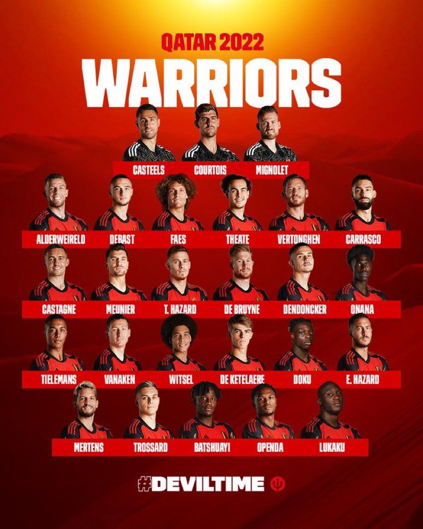 Belgien WM Kader