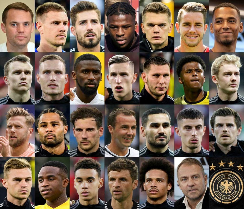 Die Gesichter der deutschen Nationalspieler bei der Fußball WM 2022. (Fotos AFP)