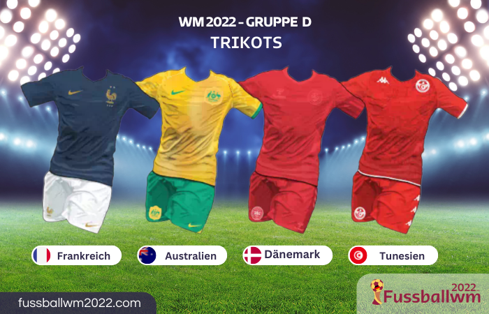 WM 2022 Gruppe D Trikots