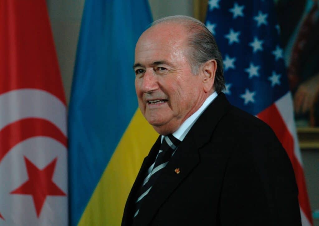 Sepp Blatter - Empfang fuer die FIFA und das Organisationskomitee der Fussballweltmeisterschaft 2006, 7. Juli 2006, Bundeskanzleramt, Berlin-Tiergarten. Foto Depositphotos.com