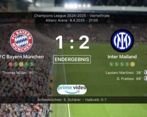 Champions League: FC Bayern verliert Viertelfinal-Hinspiel gegen Inter Mailand