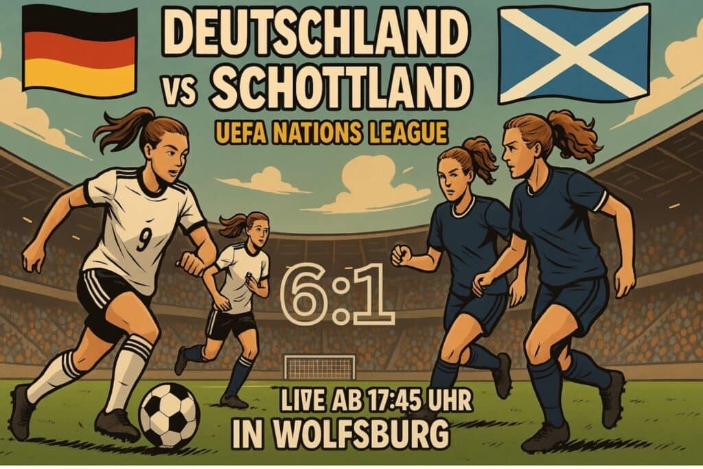 Update 20:00 Uhr - Am Ende gewinnt Deutschland mit 6:1 gegen Schottland.