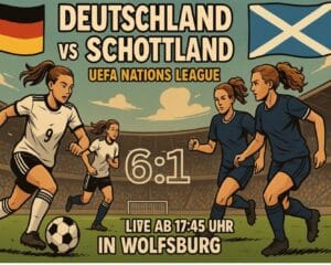 Update 20:00 Uhr - Am Ende gewinnt Deutschland mit 6:1 gegen Schottland.