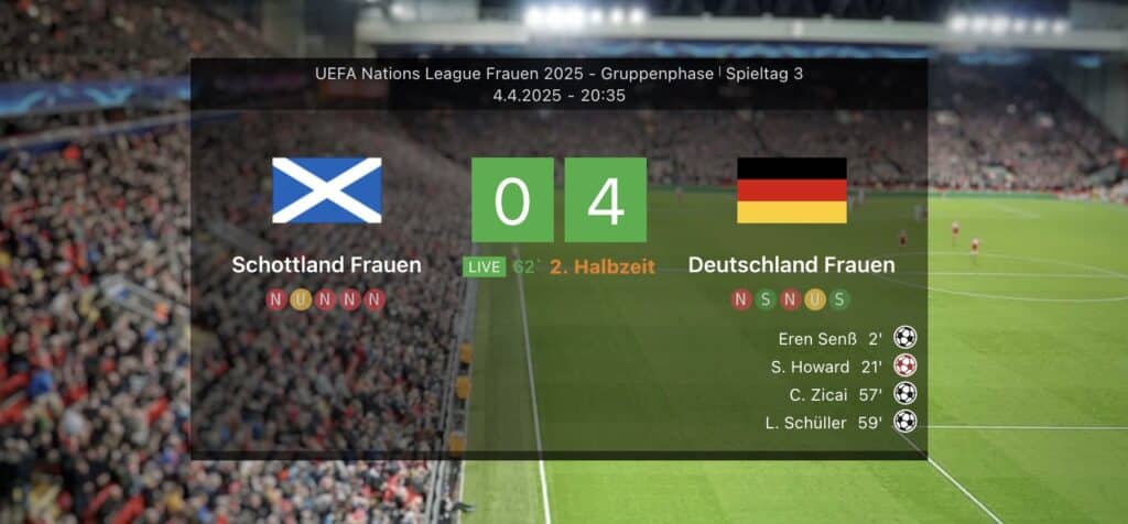 Frauenfußball heute Länderspiel Deutschland gegen Schottland