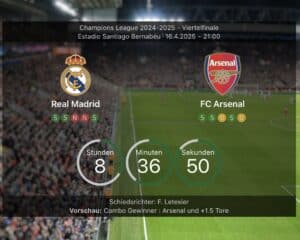 Champions League heute: Wer überträgt Real Madrid gegen FC Arsenal?