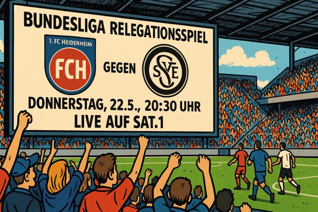 Fußball Bundesliga-Relegation live bei Sat.1: Wer zeigt Heidenheim gegen Elversberg im Free-TV?