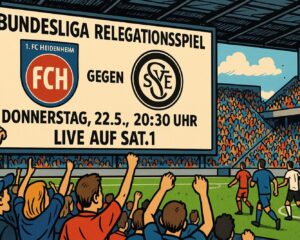 Fußball Bundesliga-Relegation live bei Sat.1: Wer zeigt Heidenheim gegen Elversberg im Free-TV?